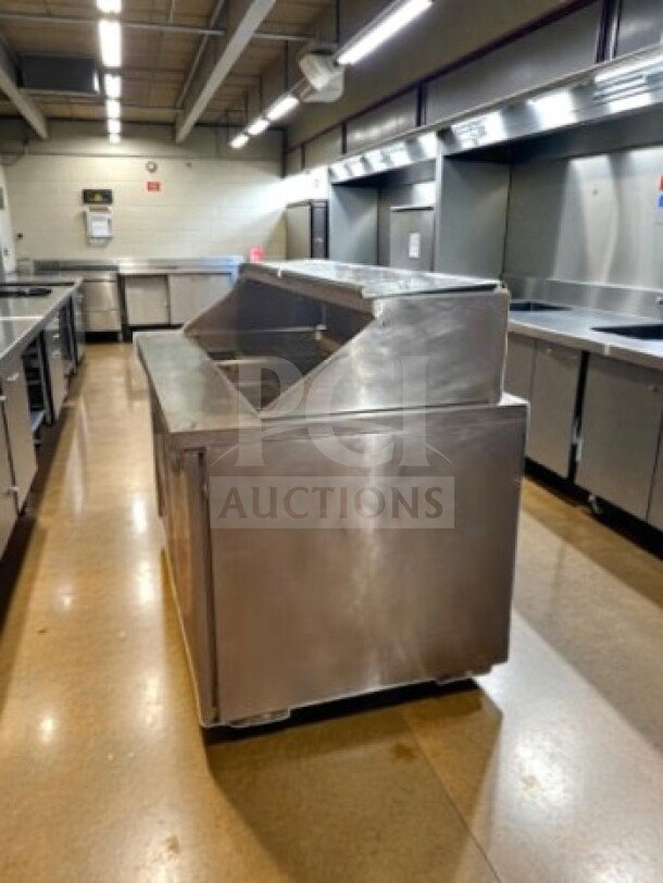 Randell 9040K-7 stainless steel sandwich prep table, 60" wide, 14.67 cu. ft., excellent condition, NSF/UL listed.