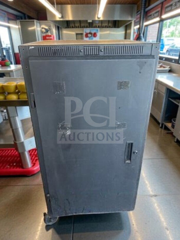 Middle Atlantic PTRK-2126MDK AV/server rack, 21RU, 26" depth, graphite-marbled laminate top, plexi front door, inspected.