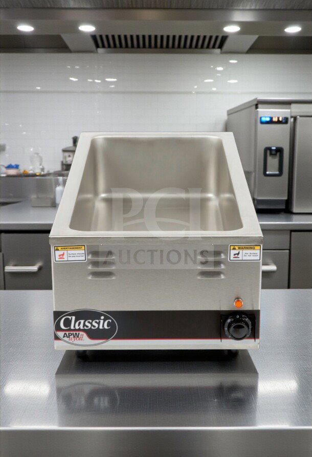 Optimal Condition APW Wyott W-43Vi 12"x27" Countertop Food Warmer, Stainless Steel, 120V, 1500W, NSF/UL Listed, Tested.