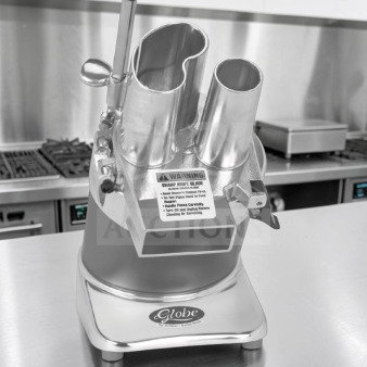Globe GFP500 commercial food processor, remarkable condition, 1/2 HP, 115V, ETL/NSF certified, fully operational.