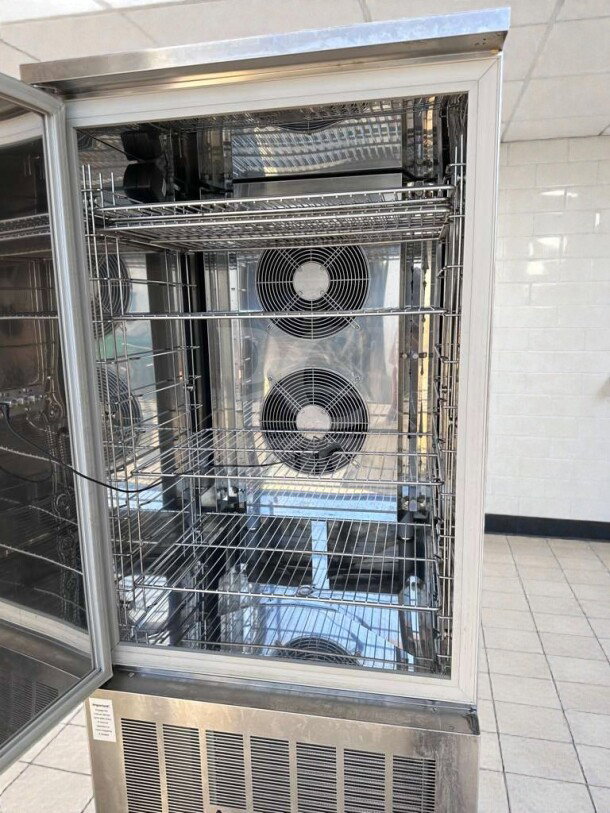 American Panel HurriChill commercial blast chiller/freezer, touchscreen, excellent condition, model AP-L-BLAST-0359, open door.