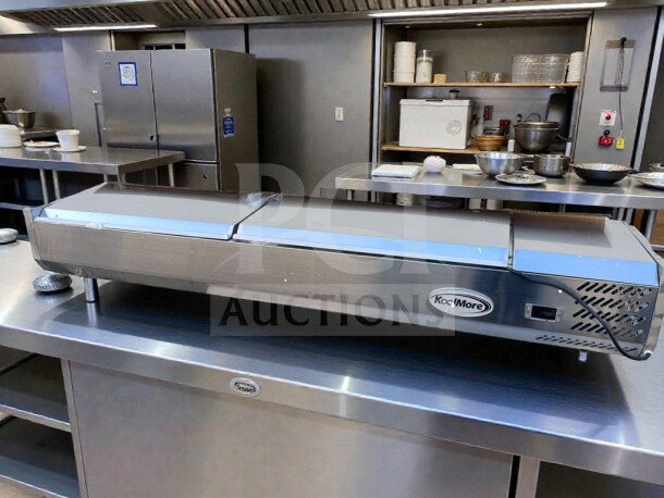 Brand new KoolMore SCDC-8P-SSL refrigerated prep rail, stainless steel, UL listed, never used, open box.