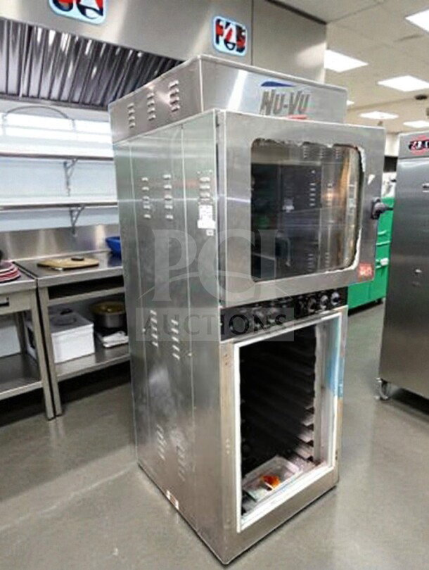 Nu-Vu OP-4/8M electric convection oven and proofer combo in exceptional condition, fully tested, 208V, single phase.