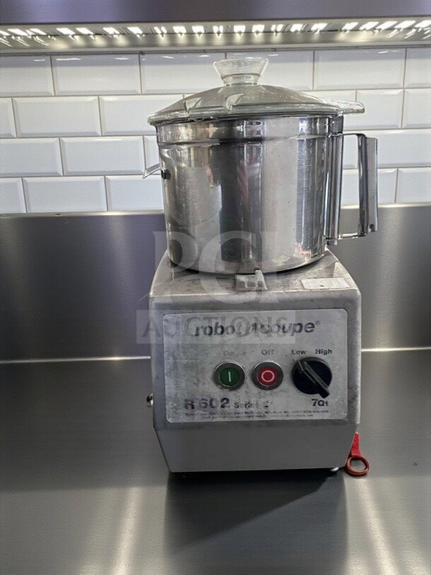 Robot Coupe R602 commercial food processor, stainless steel, premium condition, UL & NSF listed, fully tested operational.