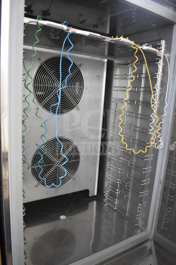 2021 Desmon GBF-15+ETL stainless steel blast chiller, 4 probes, internal view. 220 Volts, 3 Phase power.