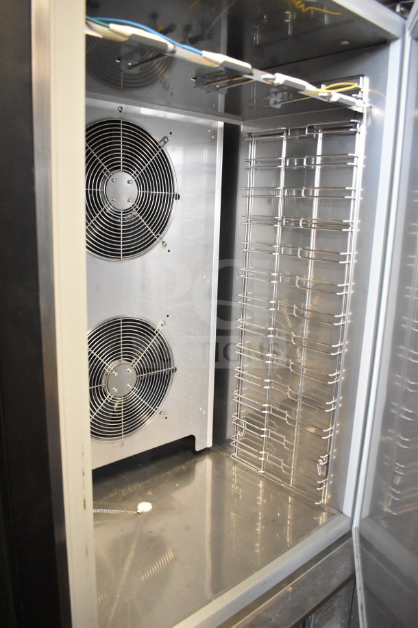 2024 Desmon GBF-15+ETL stainless steel commercial blast chiller with 4 probes, 220V, 3-phase, interior view.