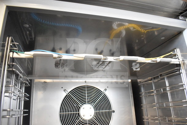 2024 Desmon GBF-15+ETL stainless steel commercial blast chiller shock freezer interior with 4 probes, 220V, 3 phase.