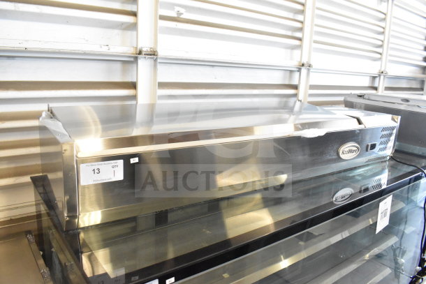 BRAND NEW KoolMore SCDC-6P-SSL 59" Six Pan Refrigerated Condiment Prep Station, 115V, 1 Phase, stainless steel, slight dent.