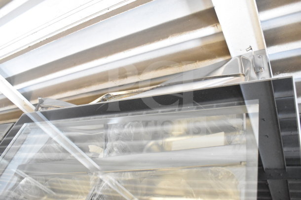 Brand new KoolMore KM-CGD-8HP 31" countertop ice cream display case with glass sneeze guard and 4 pans. Scratch and dent condition.