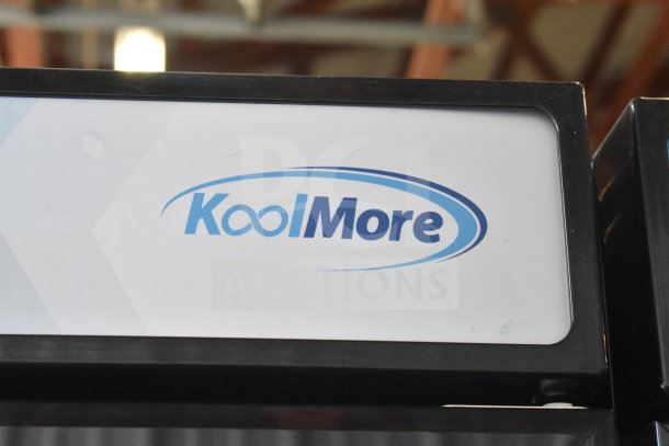 KoolMore KM-MDR-17S Slim Commercial Refrigerator, 7 Cu. Ft., black finish, brand new with minor scratches and dents, visible logo.