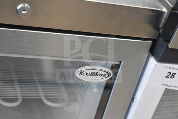 Brand new KoolMore KM-MDF46GD 24" commercial countertop display freezer, 4.6 cu. ft., with scratch and dent.