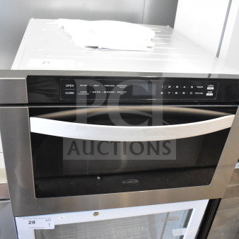 BRAND NEW SCRATCH AND DENT 2026 KoolMore KM-MD-1SS 24" stainless-steel microwave drawer, wall-mounted with flat bottom, 1.2 cu. ft. capacity.