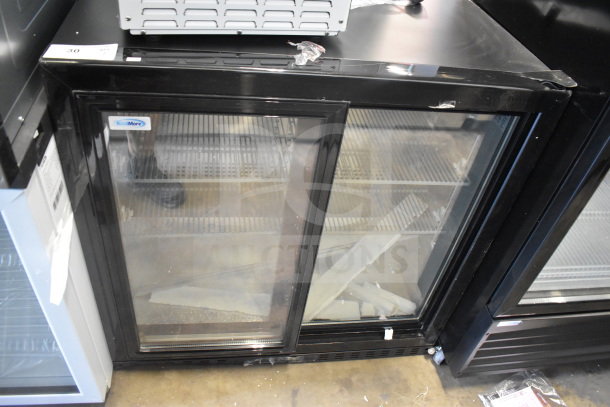 BRAND NEW KoolMore BC-2DSL-BK 35" Two-Door Back Bar Refrigerator, 7.4 Cu Ft, 115V, black, minor scratch and dent.
