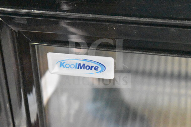 KoolMore BC-2DSL-BK Back Bar Refrigerator, 35 in., 7.4 Cu Ft, brand new scratch and dent, with logo visible.