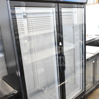 KoolMore MDR-2GD-35C refrigerator, 45-inch, two glass doors, 35 cu. ft., scratch and dent condition, 115 volts.