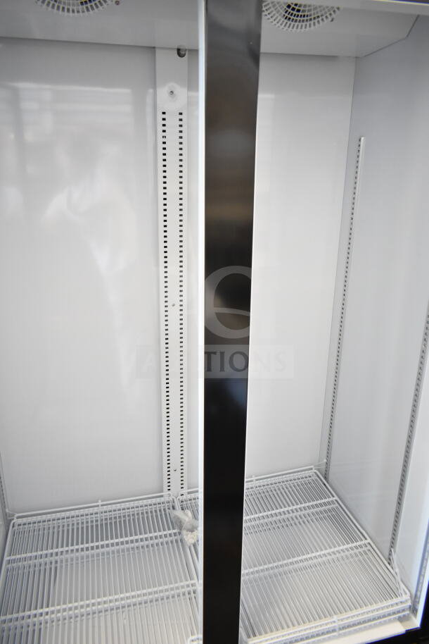 KoolMore MDR-2GD-35C refrigerator, 45 in. wide, 35 Cu. Ft., two glass doors, brand new with scratch and dent condition.