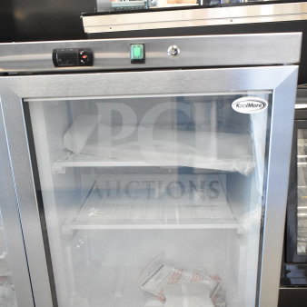 KoolMore KM-MDF46GD 24" Commercial Display Freezer, 4.6 Cu. ft., brand new, glass door, stainless steel finish, 115V.