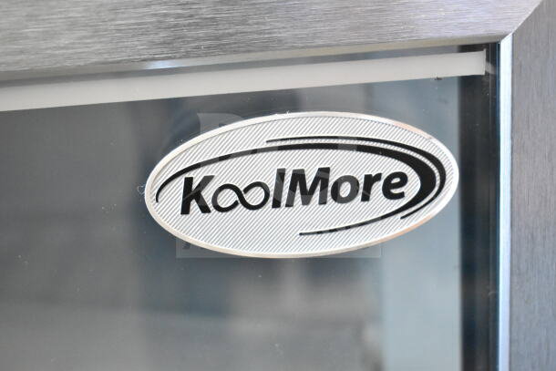 KoolMore logo on scratch and dent KM-MDF46GD countertop freezer, 24 in., 4.6 cu. ft., 115V, new condition.