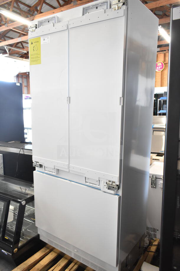 Brand new KoolMore KM-RER36-FDPR French door fridge, 19.6 cu. ft., panel ready, with ice maker and water dispenser, scratch and dent.