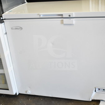 Brand new KoolMore SCF-7C 37 in. commercial chest freezer, 7 cu ft., with minor dents. 115 volts, 1 phase.
