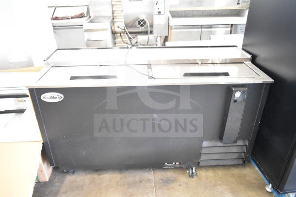 BRAND NEW KoolMore KM-BOC65-BK 65" commercial bottle cooler in black with built-in opener, ETL Listed, scratch and dent condition.