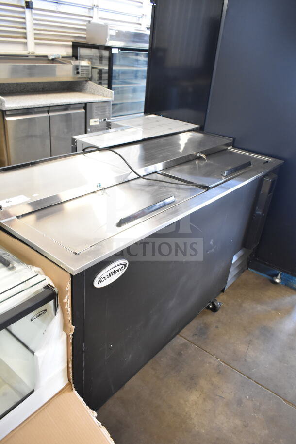 BRAND NEW KoolMore KM-BOC65-BK 65" black commercial bottle cooler, 19 cu. ft., built-in opener, ETL listed, minor scratches.