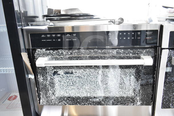 KoolMore KM-CWO24-AFSS microwave convection oven, cracked glass door, stainless steel, 1.6 cu. ft., 120V, 3-in-1 combo.