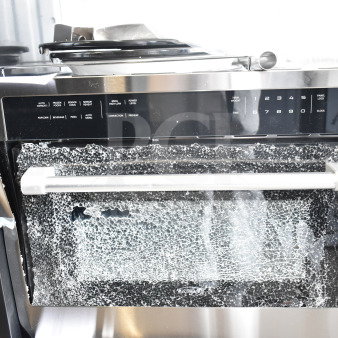 KoolMore KM-CWO24-AFSS microwave convection oven, cracked glass door, stainless steel, 1.6 cu. ft., 120V, 3-in-1 combo.