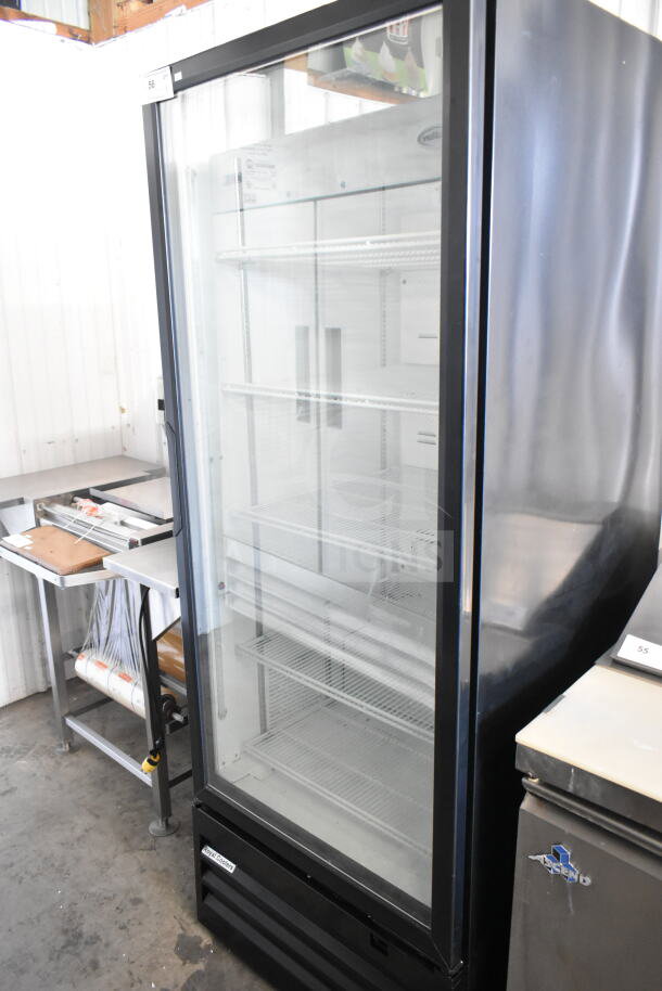 2017 Royal RVZFH-027-32 commercial reach-in freezer, single glass door, 115V, 1 phase, clean exterior, interior shelves visible.