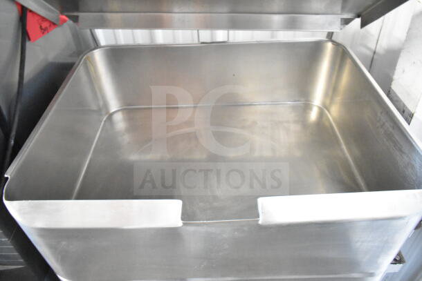Groen commercial braising skillet, floor style, stainless steel, spacious interior, excellent condition, clean surface.