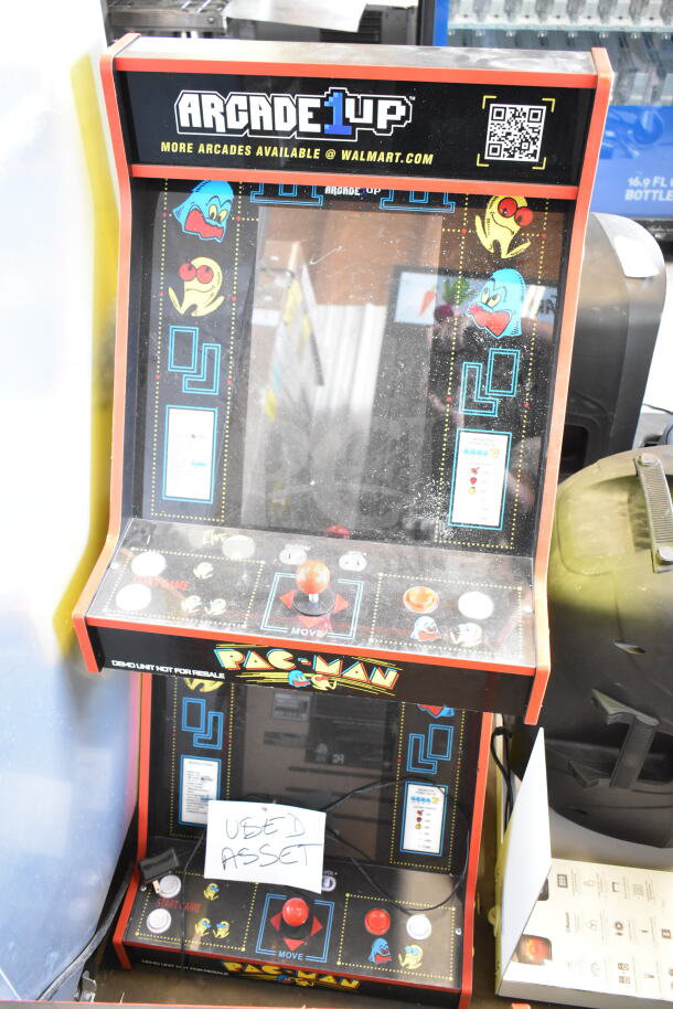 Arcade1up PAC-A-501030 Pac-Man arcade game. Used condition, visible controls and branding, "USED ASSET" label attached.