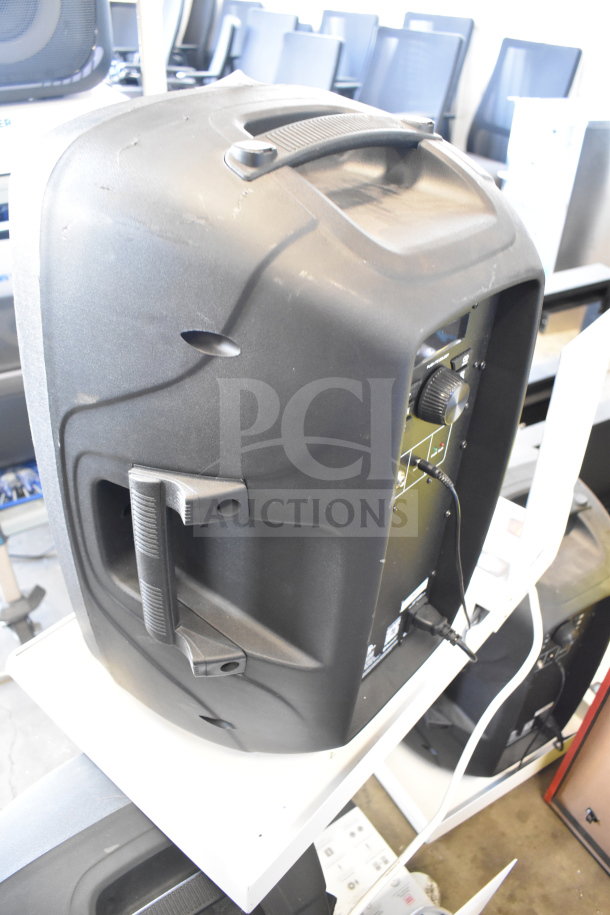 Ion Pro Glow Ultra Speaker, black, with durable handle and visible control panel. Good condition, ideal for store display.