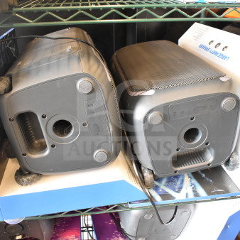 Onn Large Party Speaker store display, includes two units, boxed, with visible control panel graphics.