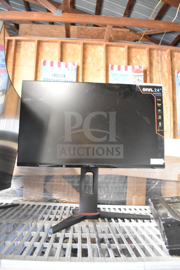5 monitors including Vizio, Onn 24" gaming monitor. Includes other brands: MSI, Samsung. Condition appears good.