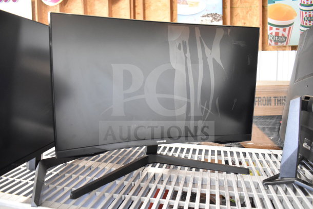 Five assorted monitors including Vizio, Onn, MSi, Samsung; mix of styles, size, and brands.