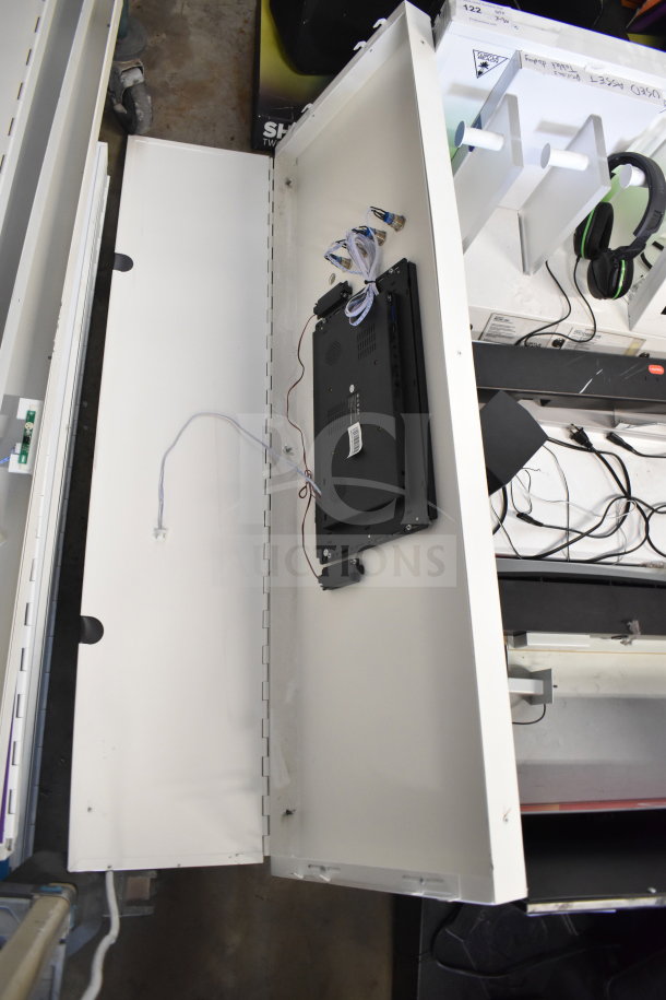 Eight WiFi system boxes, open view showing wiring and components, indicating electronic functionality, used condition.
