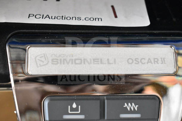 2025 Nuova Simonelli OSCAR II AD espresso machine, brand new, scratch and dent, 110-120V, 1 phase, nameplate shown.