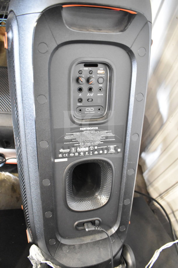 JBL PartyBox 110 Speaker, store display model. Includes control panel with various inputs and labels. Overall good condition.
