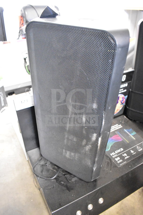 Samsung speaker display unit, black casing, good condition, with visible control buttons and product label indicating features.