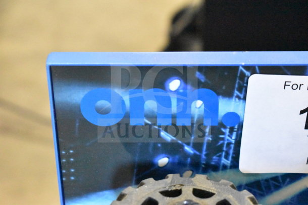Onn store display panel with blue logo design, partial label visible on the right side.