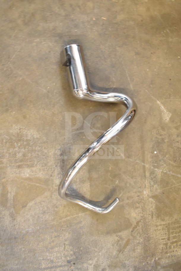 Avantco 177MX10H dough hook attachment for 10-quart mixer, shiny metal finish, new condition.