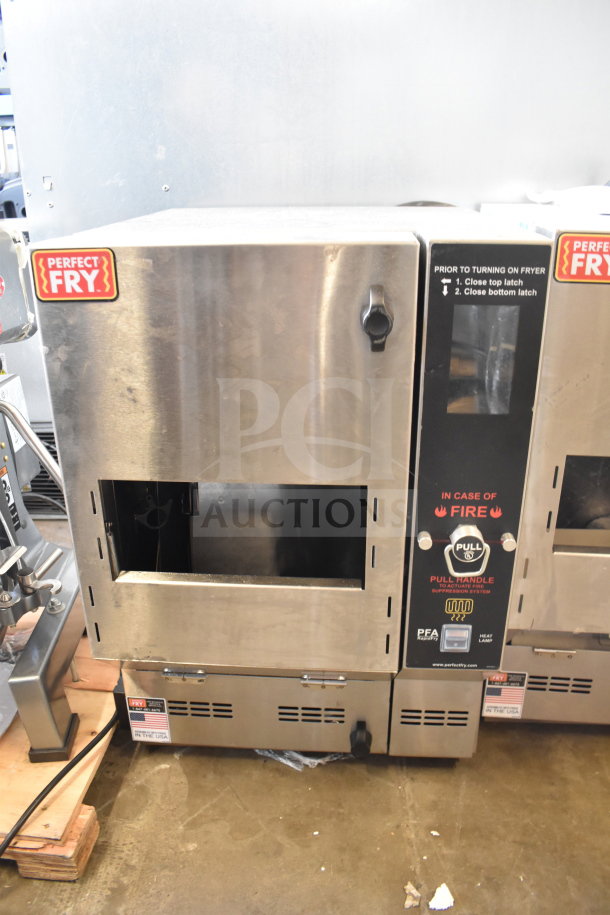 LIKE NEW 2026 Perfect Fry PFA730 commercial ventless countertop deep fryer, 240V, 1 phase, stainless steel, fire suppression system.