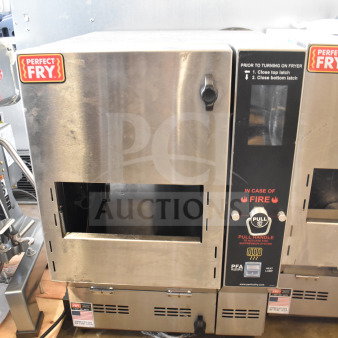 LIKE NEW 2026 Perfect Fry PFA730 commercial ventless countertop deep fryer, 240V, 1 phase, stainless steel, fire suppression system.