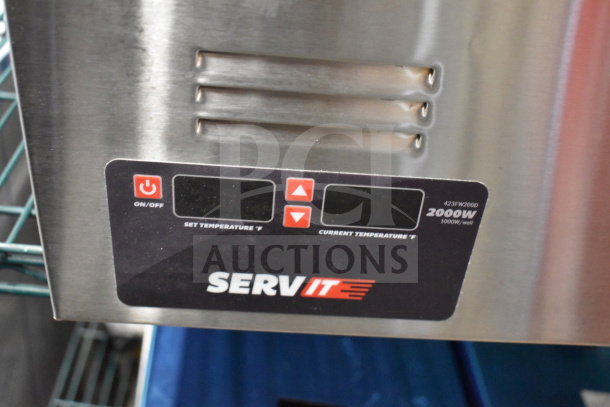 Brand new ServIt 423FW200D food warmer. Features digital controls, set and current temperature display, 2000W, 120V.