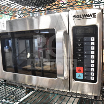 BRAND NEW SCRATCH AND DENT! 2025 Solwave 180MW1200TA Stackable Commercial Microwave with Large 1.2 cu. ft. Interior and Push Button Controls. 120 Volts, 1 Phase.