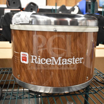 BRAND NEW SCRATCH AND DENT! 2025 RiceMaster Town 56916W 72 Cup Commercial Rice Warmer with woodgrain finish, 120 volts.