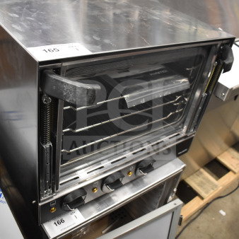 Brand new Vollrath COV-120-HS half-size convection oven, 120V, 1 phase, with visible broken glass on the door.