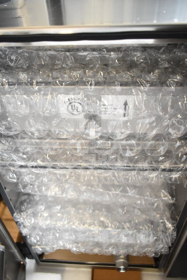 Brand new Perfect Fry PFC730 semi-automatic ventless countertop deep fryer, sealed in bubble wrap, visible UL certification label.