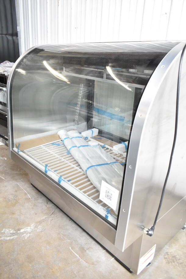 Brand new 2025 True TCGG-48-S-HC-LD deli case, 48-1/4", curved glass, 115V, full service, scratch and dent condition.
