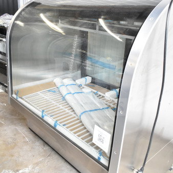 Brand new 2025 True TCGG-48-S-HC-LD deli case, 48-1/4", curved glass, 115V, full service, scratch and dent condition.